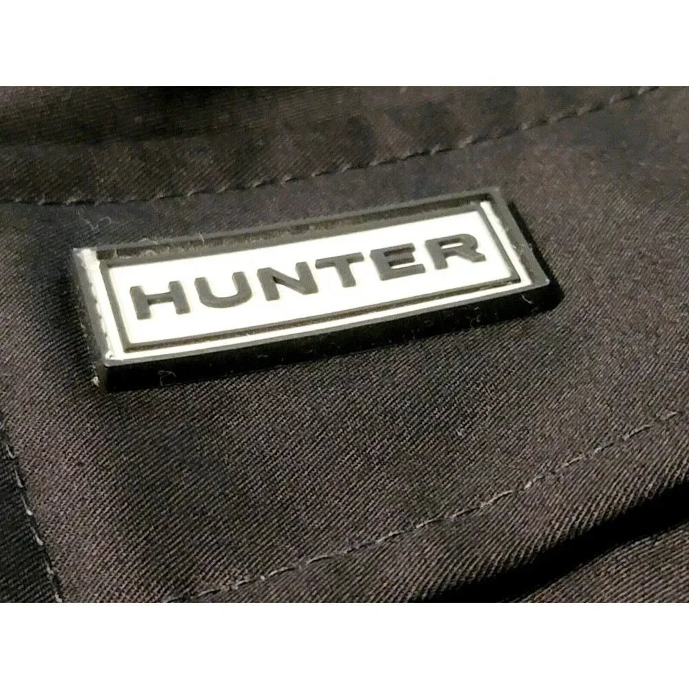 HUNTER Women's XL Cotton Smock Hooded Rain Jacket Water Resistant Black NWT - Picture 8 of 13